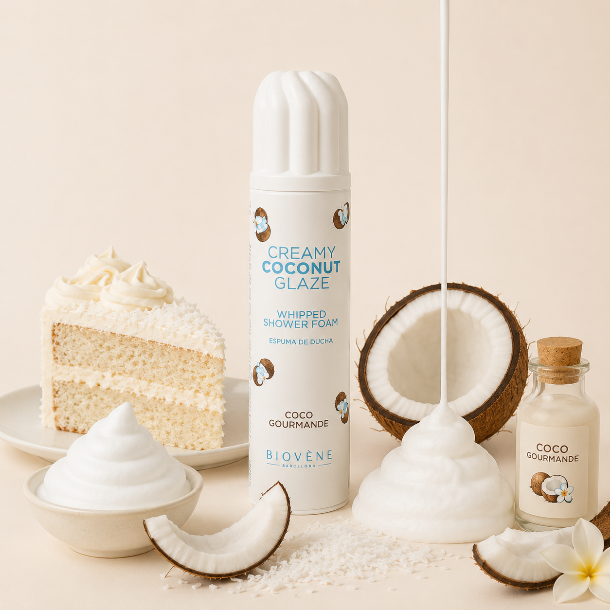 Mousse de Douche Gourmande Ă la Noix de Coco