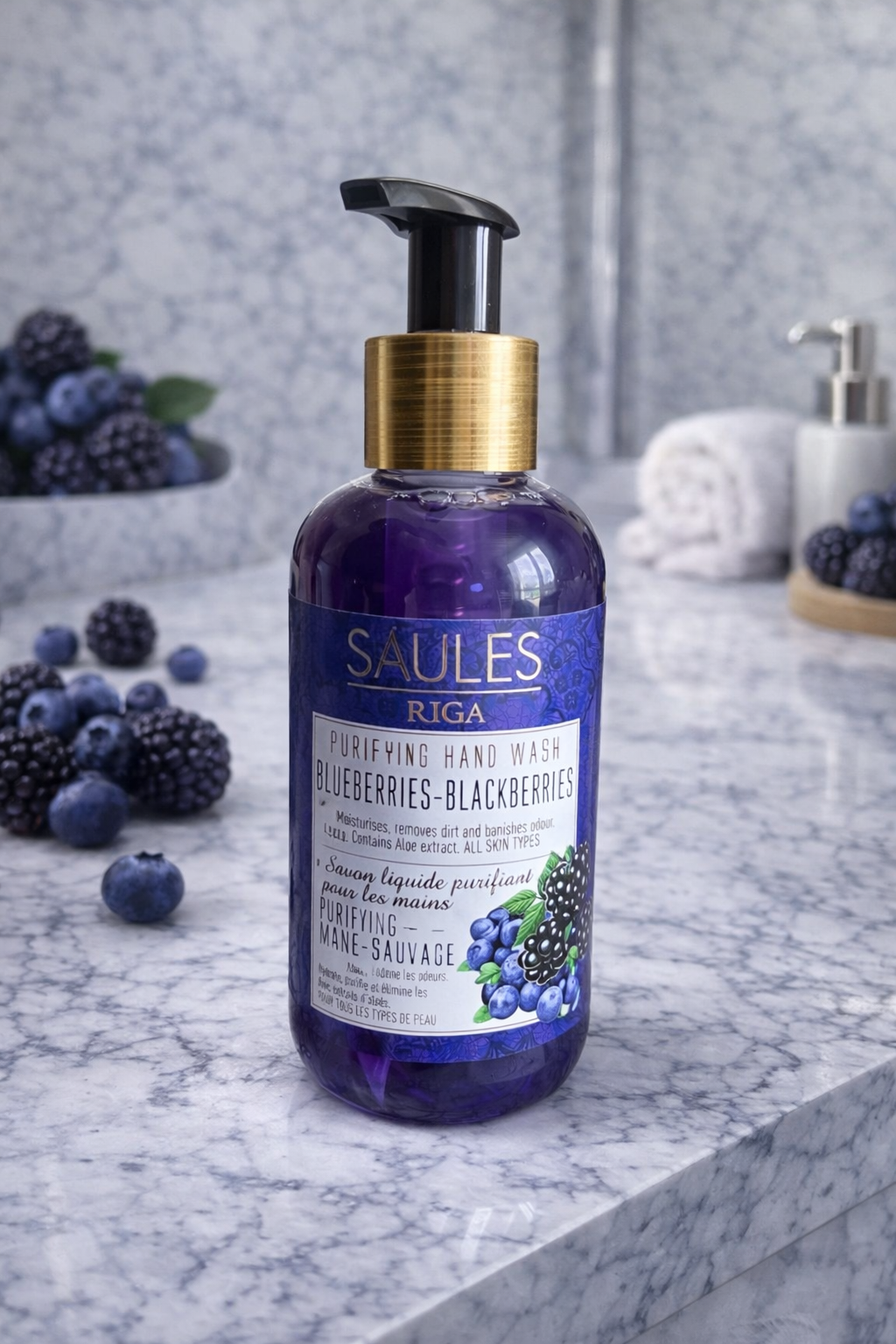 Gel lavage de mains mûre myrtille