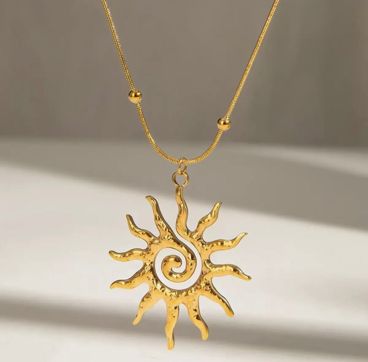 Collier soléa acier inoxydable or