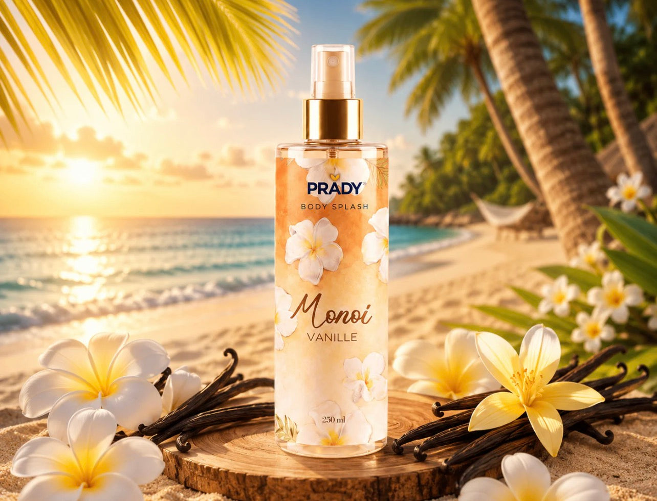 🌴🌺 Brume Corps & Cheveux Monoï Vanille Prady 250 ml