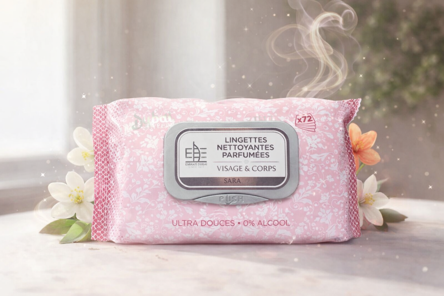 Lingette visage,corps,intime senteur floral musc 0 alcool