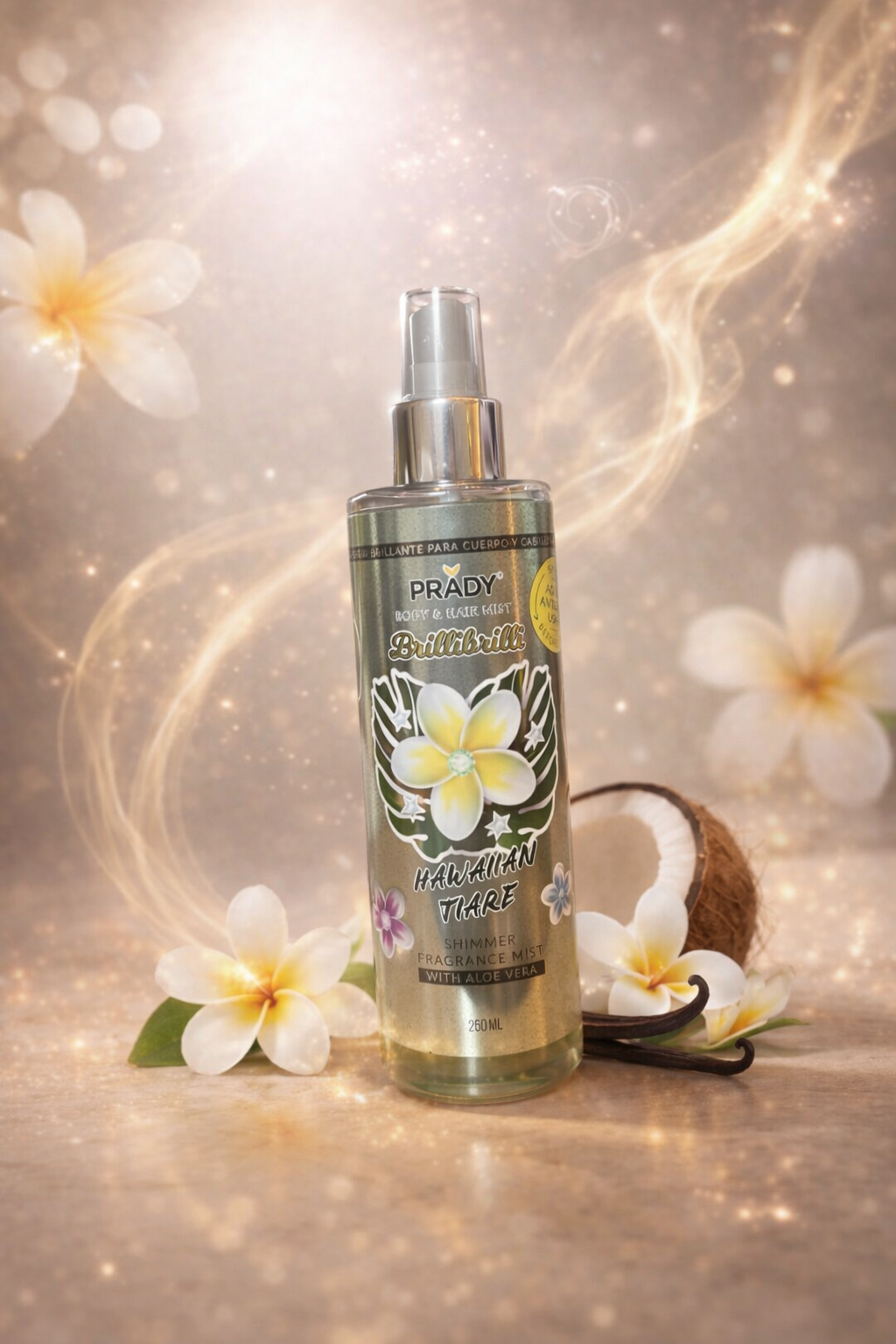 Brume parfumée pailletée fleur de tiare