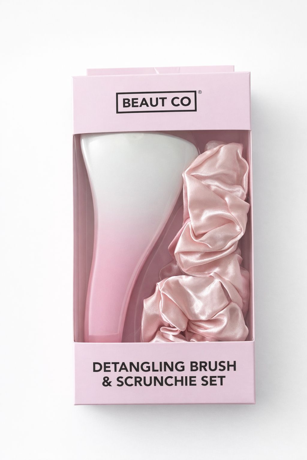 Coffret brosse+chouchou satin