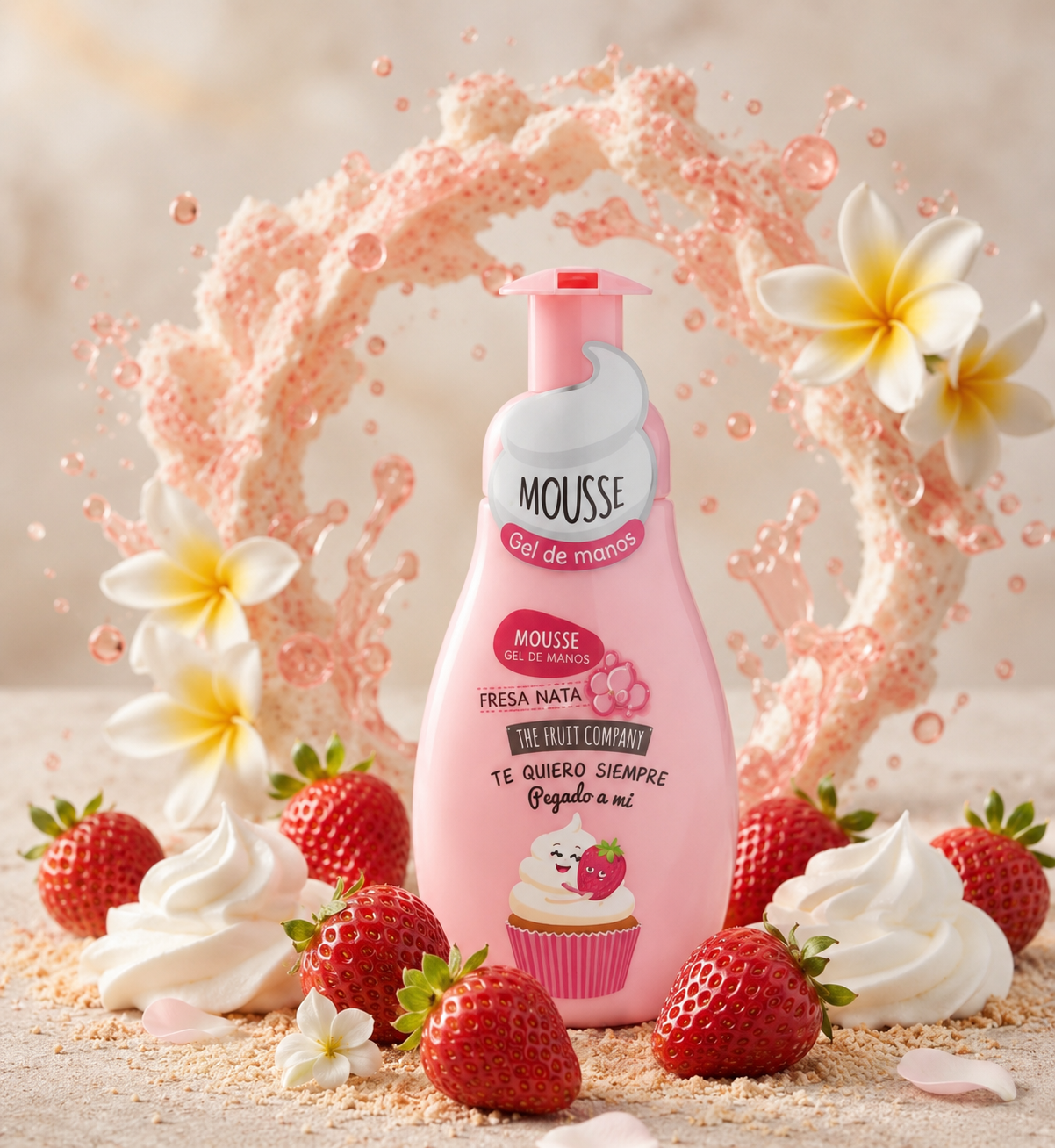 đâš Savon Mousse Fraise Chantilly mains