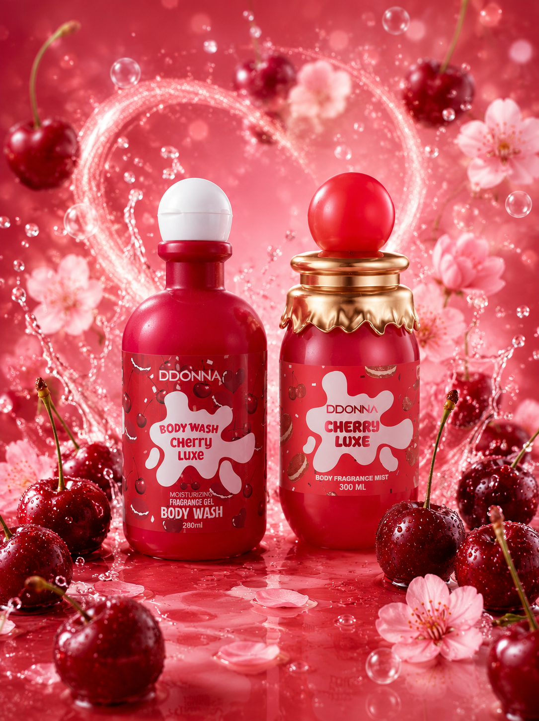 Duo gel douche brume cerise