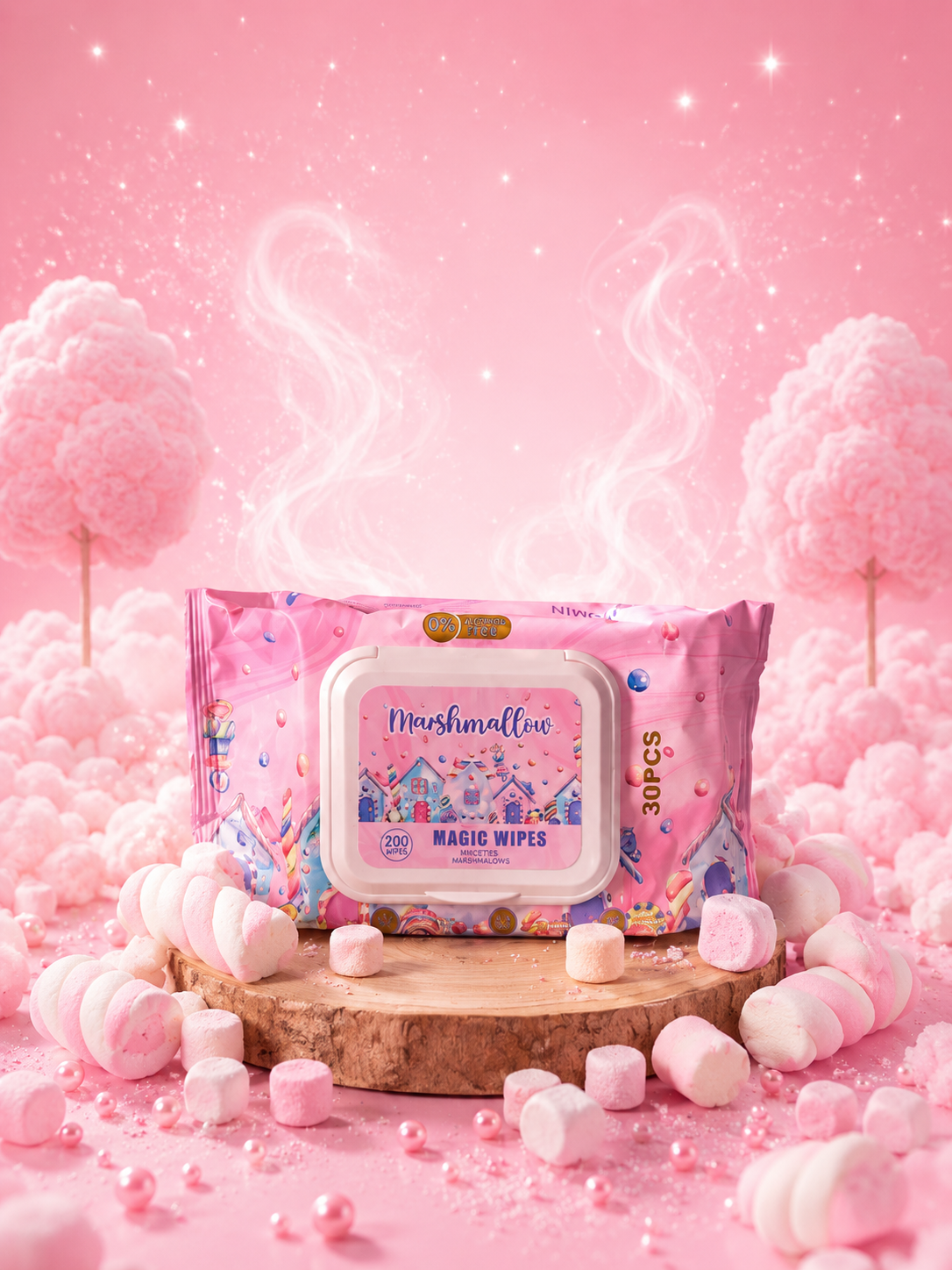 Lingette marshmallow sans alcool