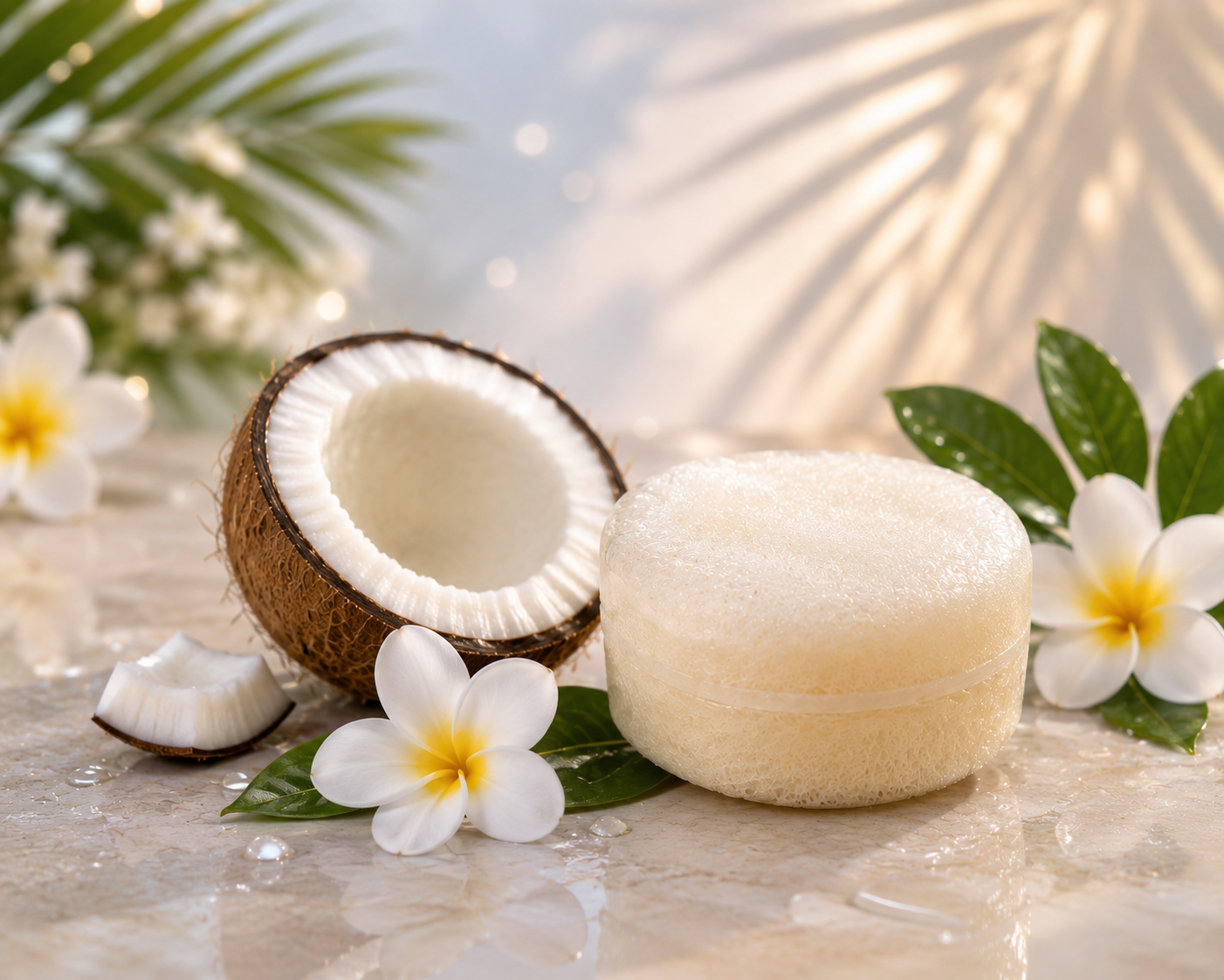 Éponge savon glycérine pour le corps à la coco