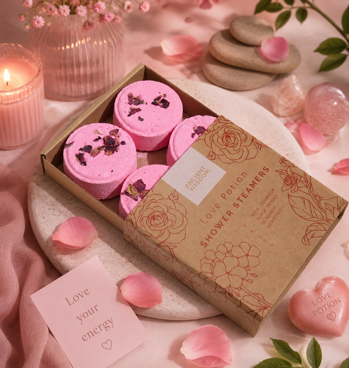 Galets de Douche Aromathérapie Potion d’Amour