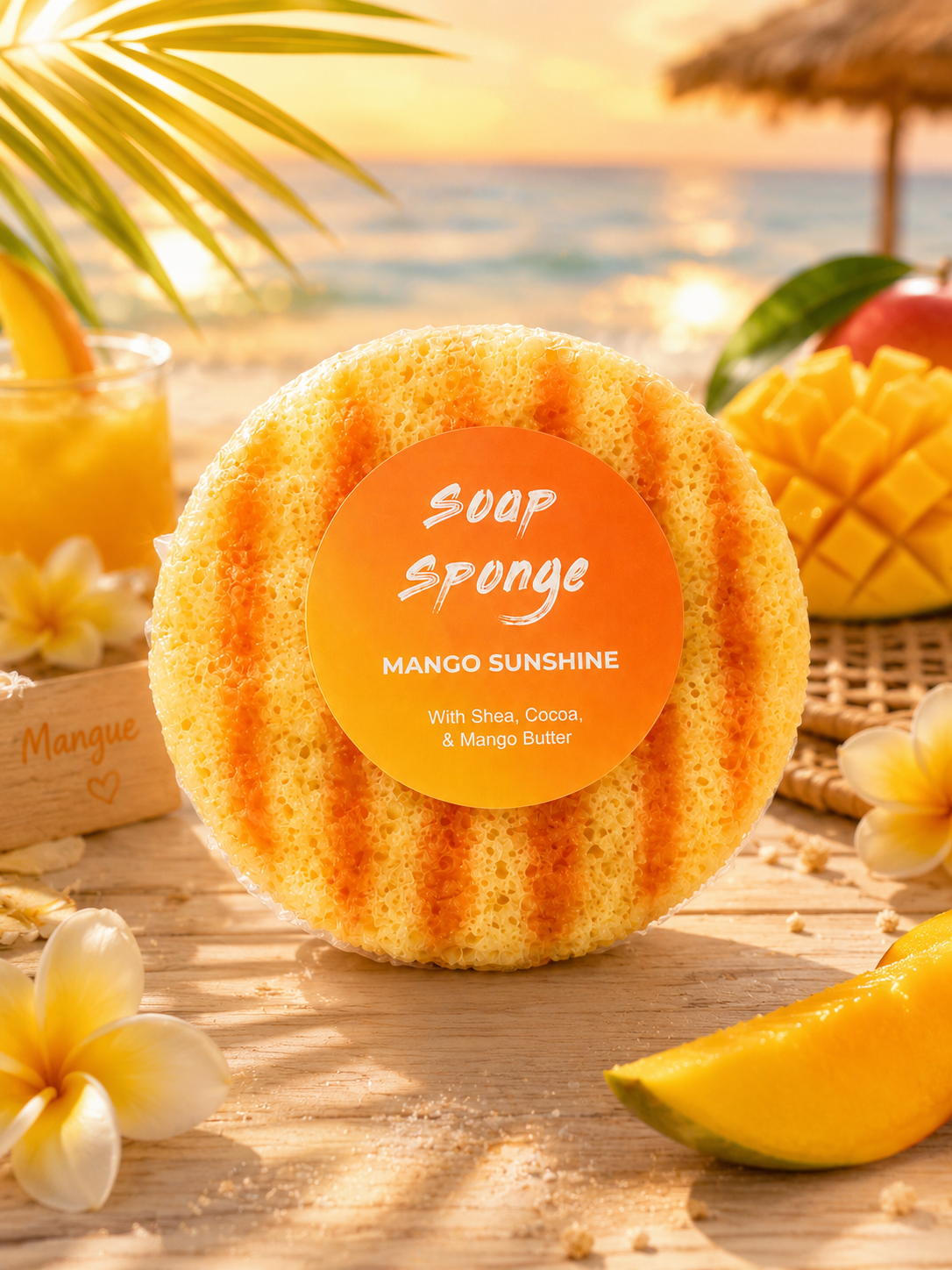 đ Ăponge Savon Exfoliante â Mango Sunshine đ„