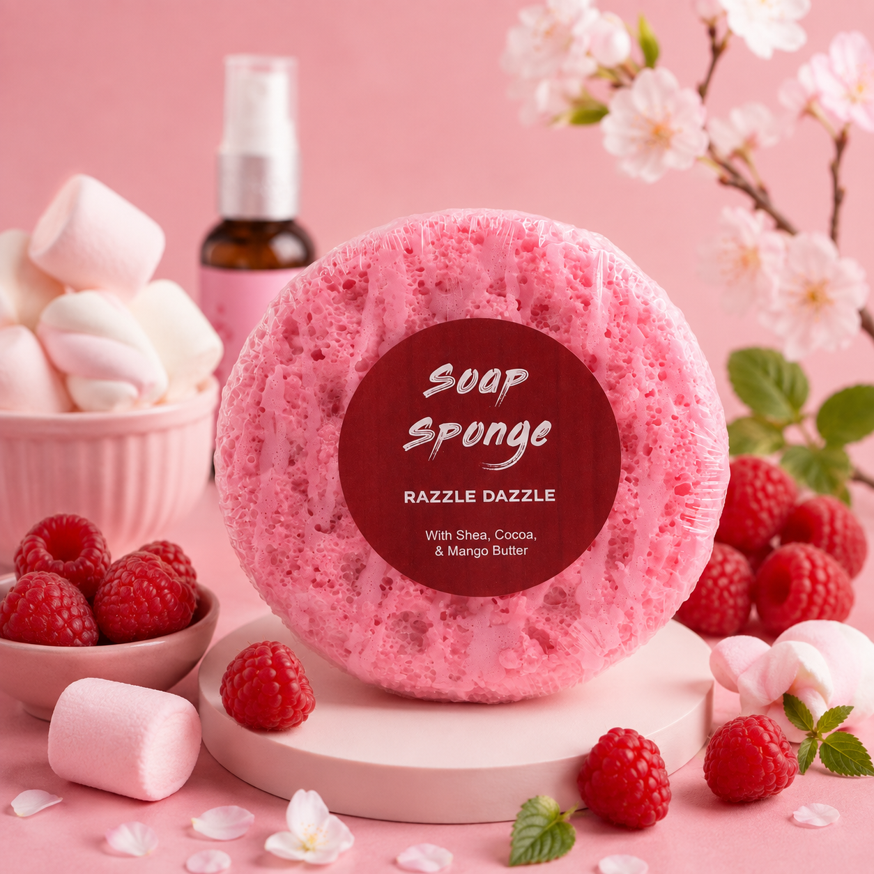Éponge savon Razzle Dazzle( framboise )