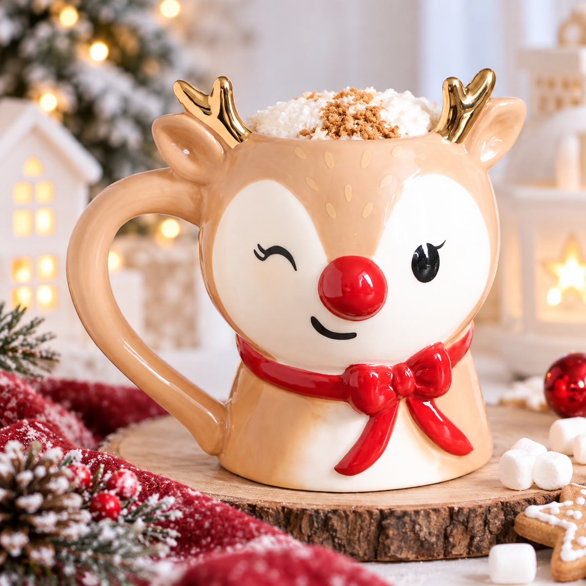 🦌 Mug Renne Ruby & Chaussettes Cocooning 🎄