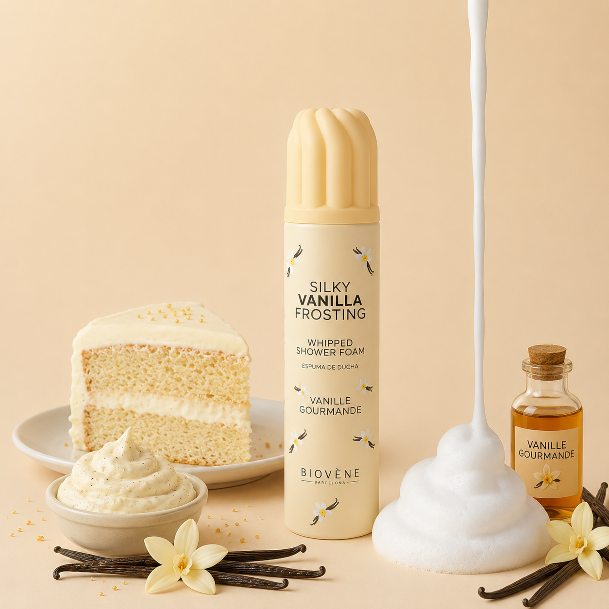 Mousse de Douche Gourmande à la Vanille