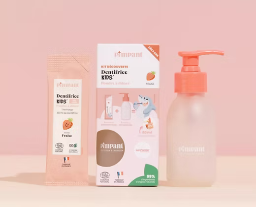 Kit Découverte Dentifrice Kids Fraise (1 bouteille + 1 stick)