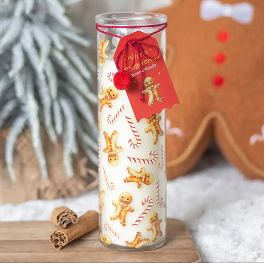 Bougie tube de Noël au pain d'épices chaud