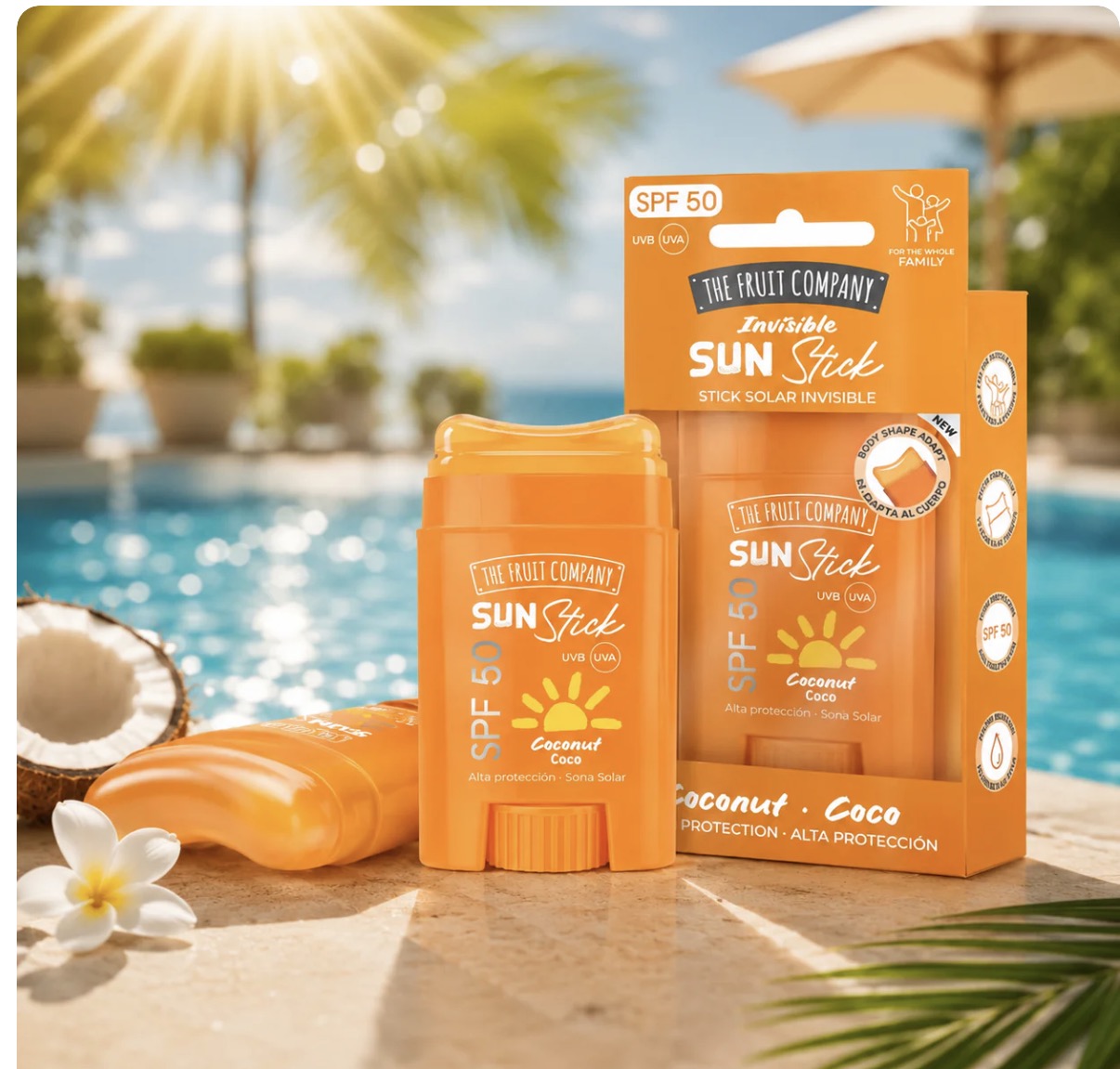 🥥☀️ Stick Solaire Invisible SPF 50 Coconut – The Fruit Company
