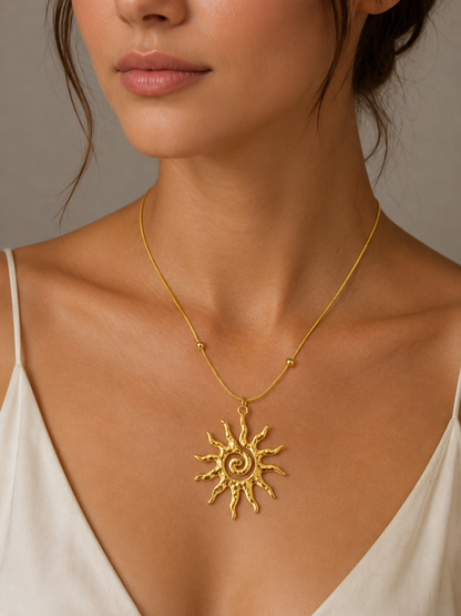 Collier soléa acier inoxydable or