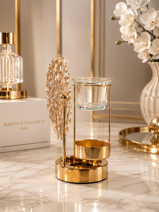 Brûleur à parfum corail doré