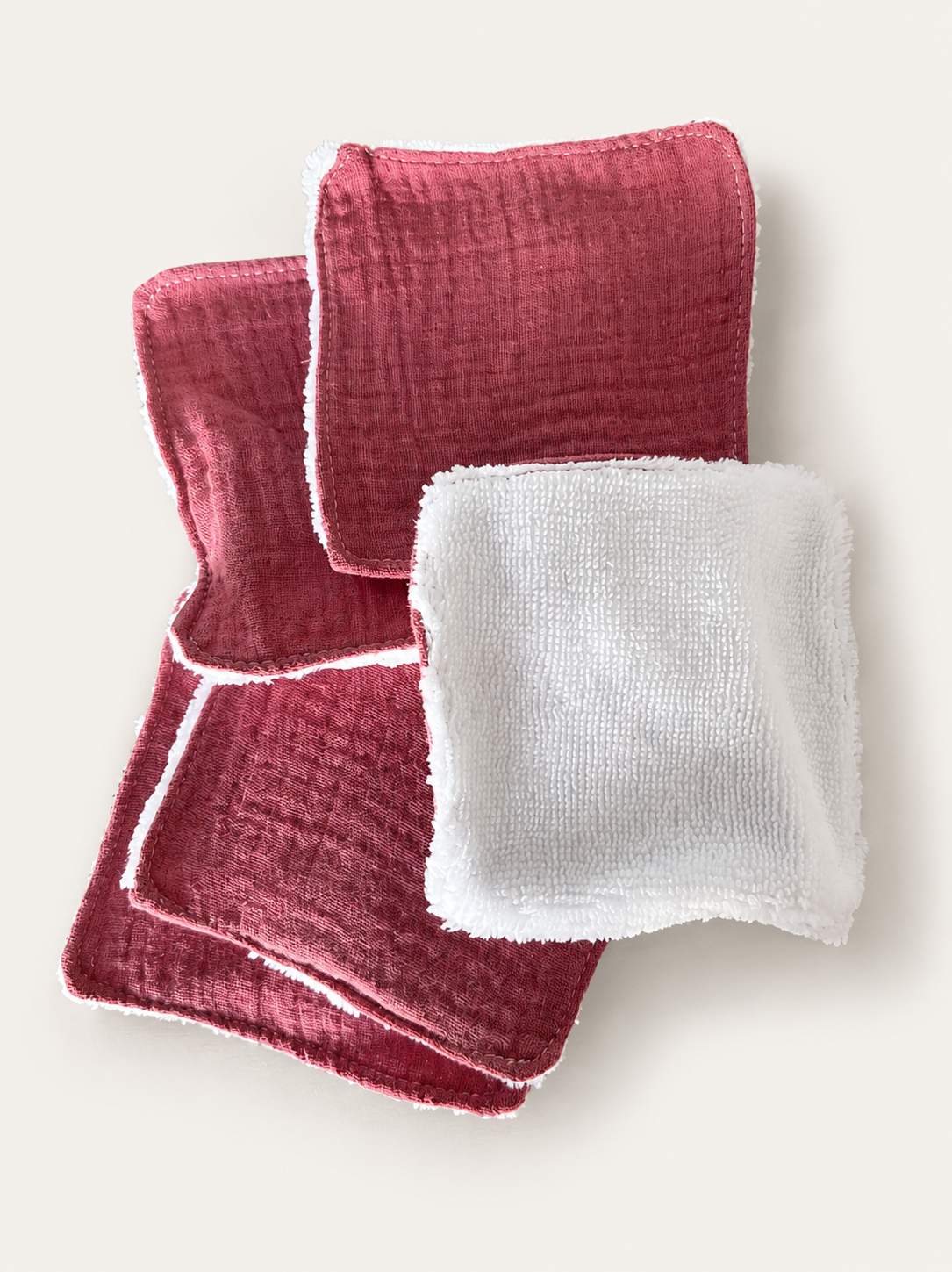 Lingettes lavables réutilisables en coton – Lot de 5