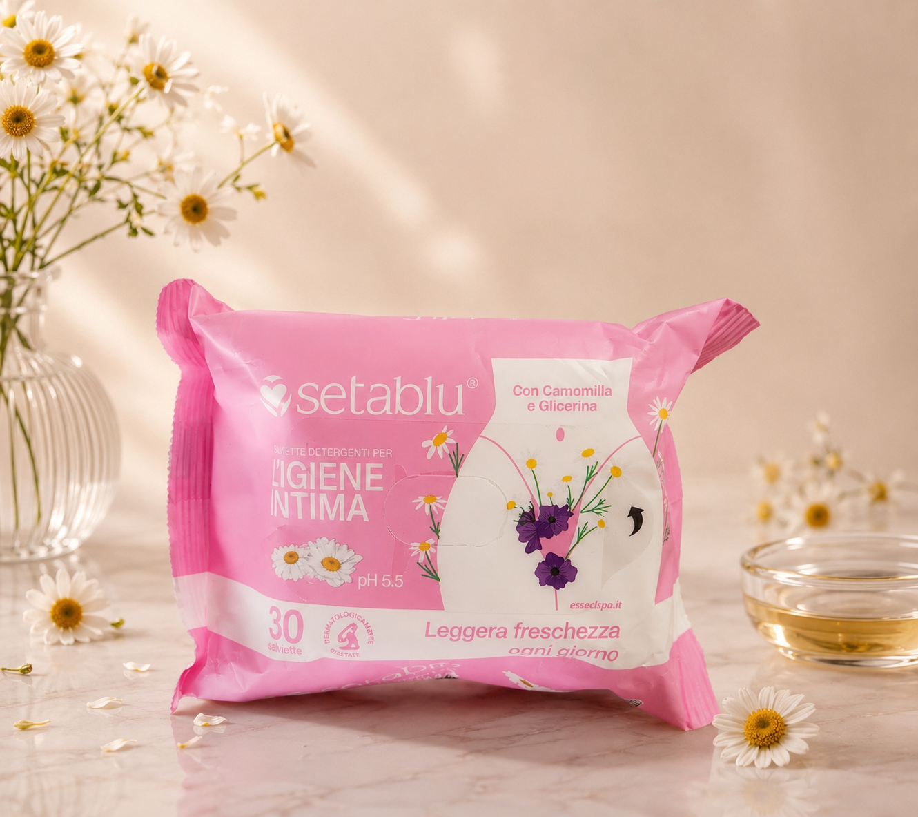🌼 Lingettes Intimes Camomille & Glycérine