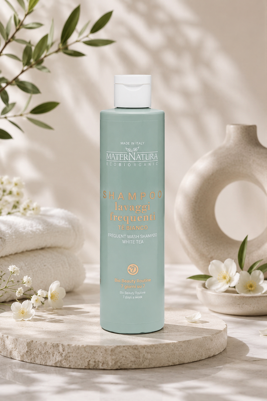 Shampooing lavage fréquent au thé blanc