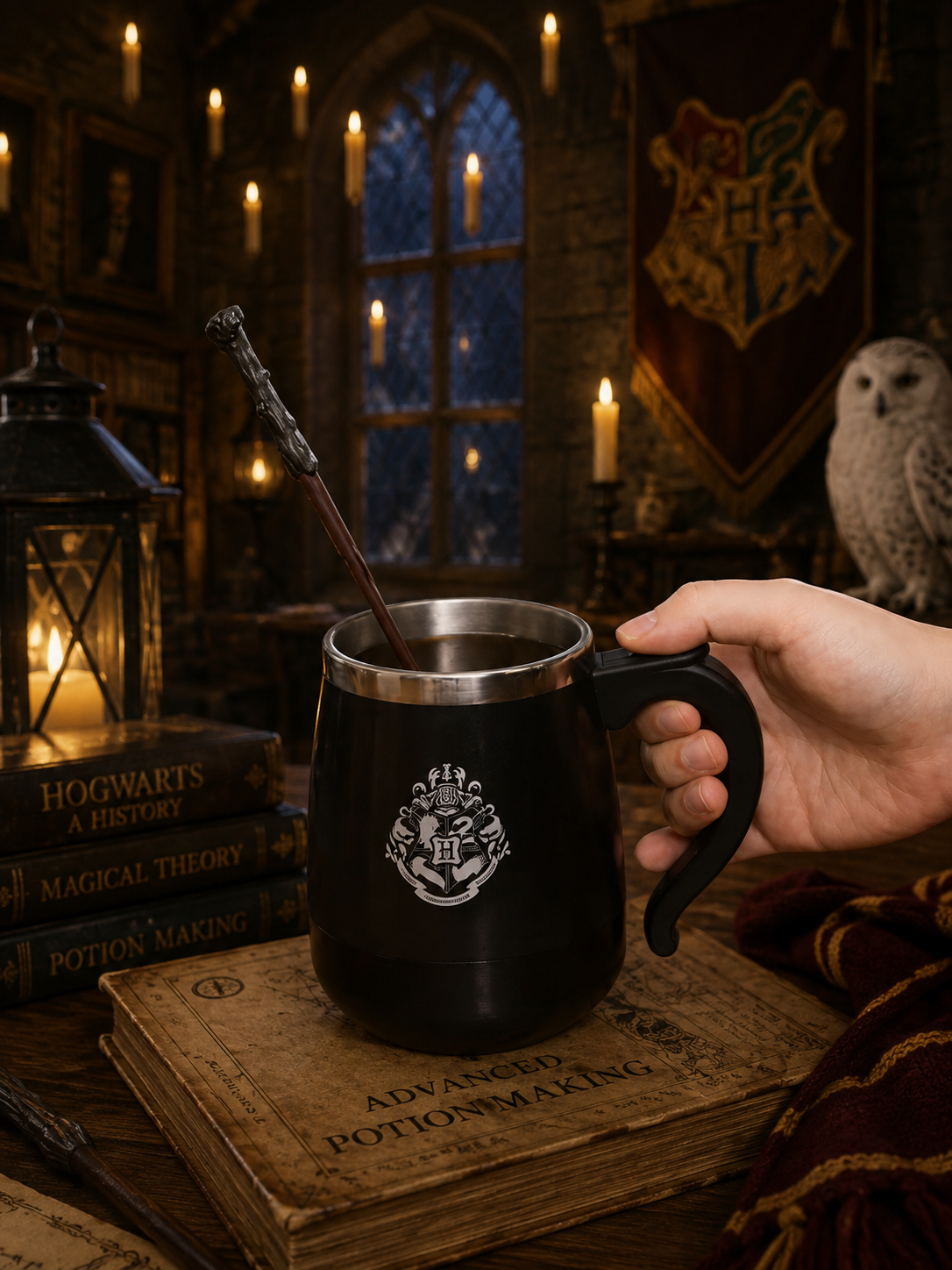 Mug magique avec cuillère baguette – 450 ml ( auto mélangeur )