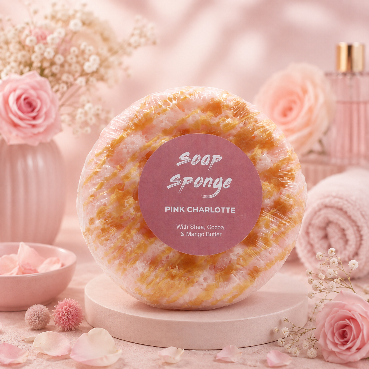 Éponge moussante pink  Charlotte