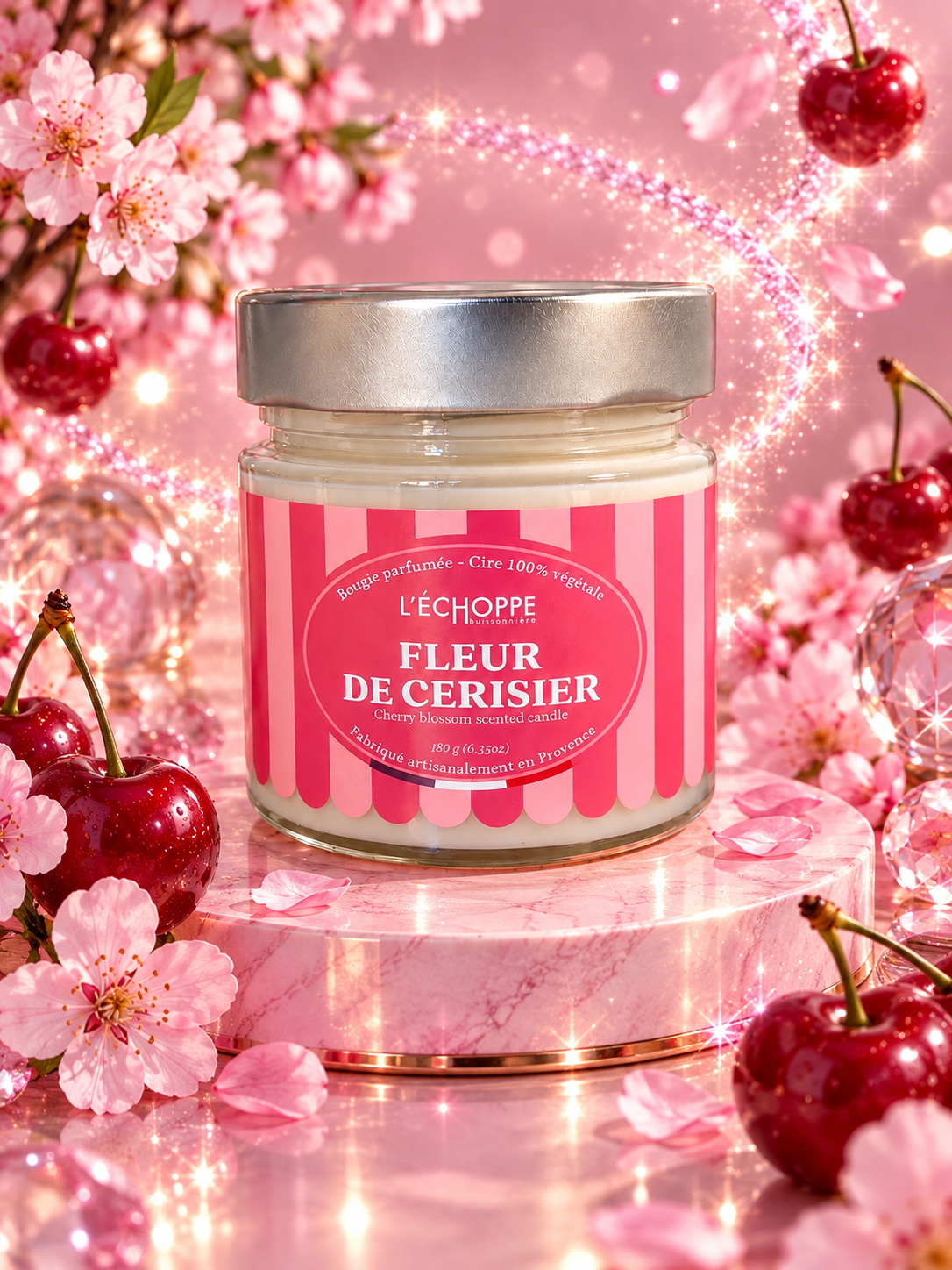 Bougie parfumée Fleur de Cerisier – 180 g
