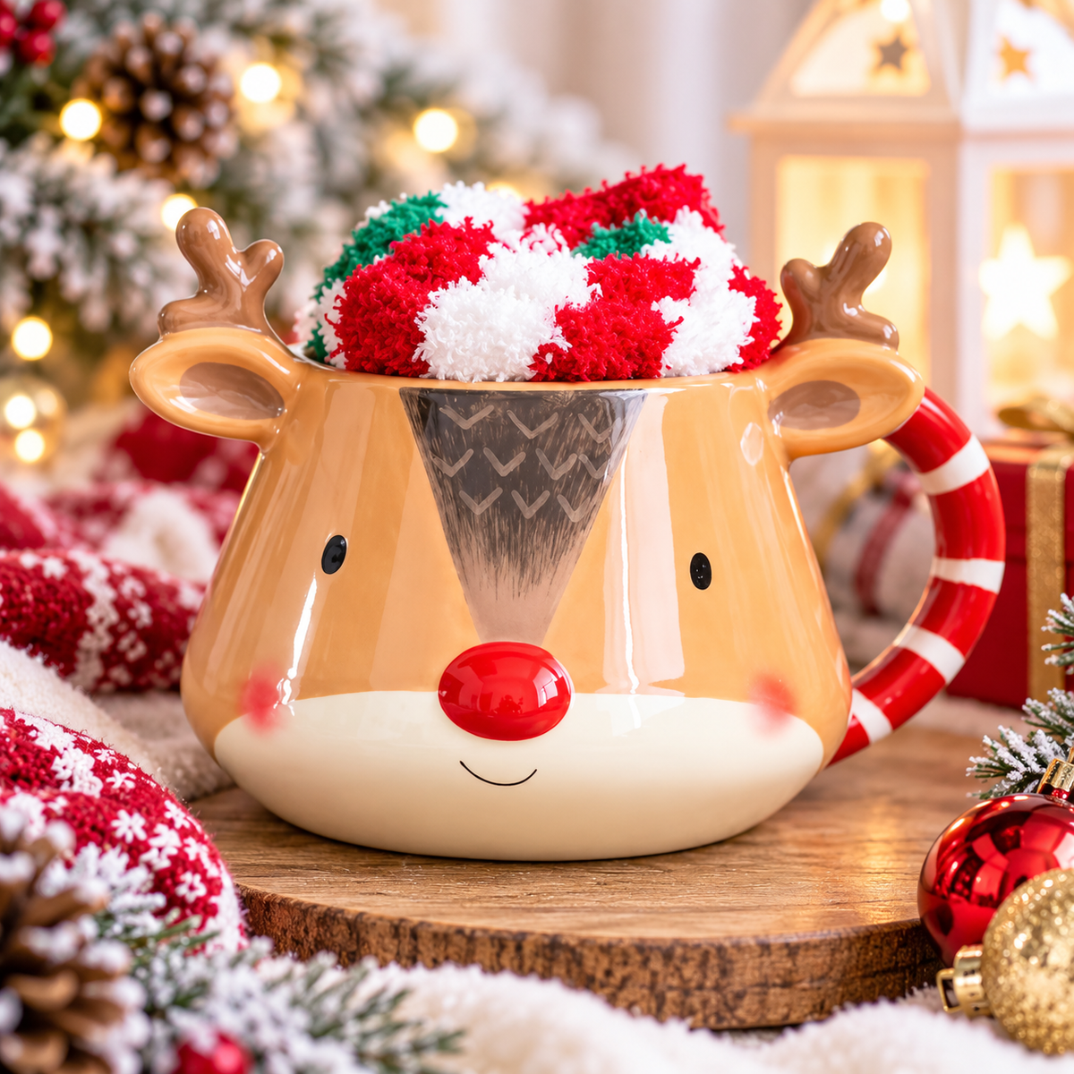🦌 Mug Renne de Noël & Chaussettes Cocooning 🎄