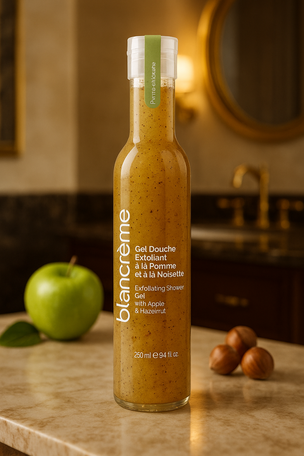 Gel douche exfoliant pomme noisette ( format voyage )