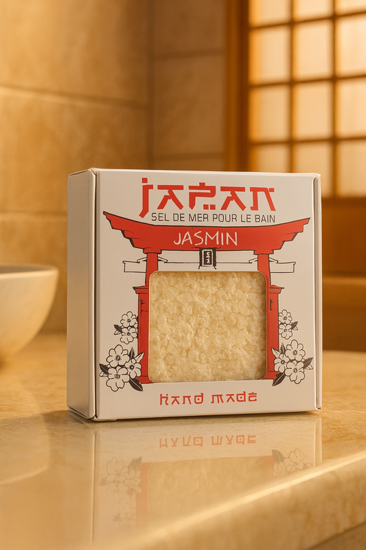 Sel de bain au lait Japon senteurs jasmin ( fabrication artisanale)