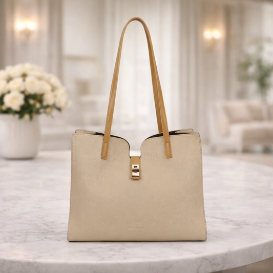 Sac à main camélia Beige