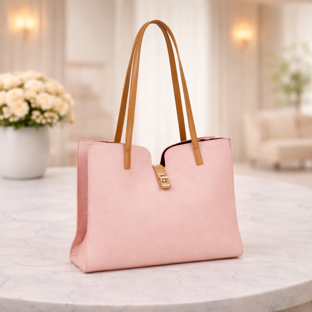 Sac à main camélia rose